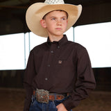 Camisa Cinch Boys Mod MTW7060408 Brn