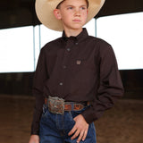 Camisa Cinch Boys Mod MTW7062408 Brn