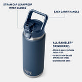 Termo Yeti Rambler 18 oz Bottle Chug Straw Bottle  Pwp/Wflower