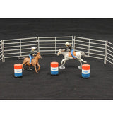 Priefert Farm & Ranch Equipment Set de 2 Caballos y Barriles Toy