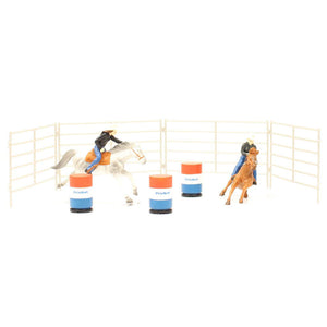 Priefert Farm & Ranch Equipment Set de 2 Caballos y Barriles Toy