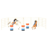 Priefert Farm & Ranch Equipment Set de 2 Caballos y Barriles Toy