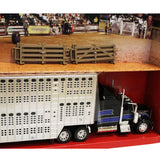 Camion Kenworth W900 Negro Con Remolque Ganadero